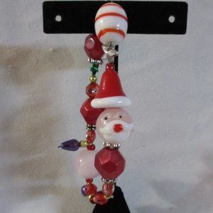 Santa Claus Christmas Glass Beaded Bracelet